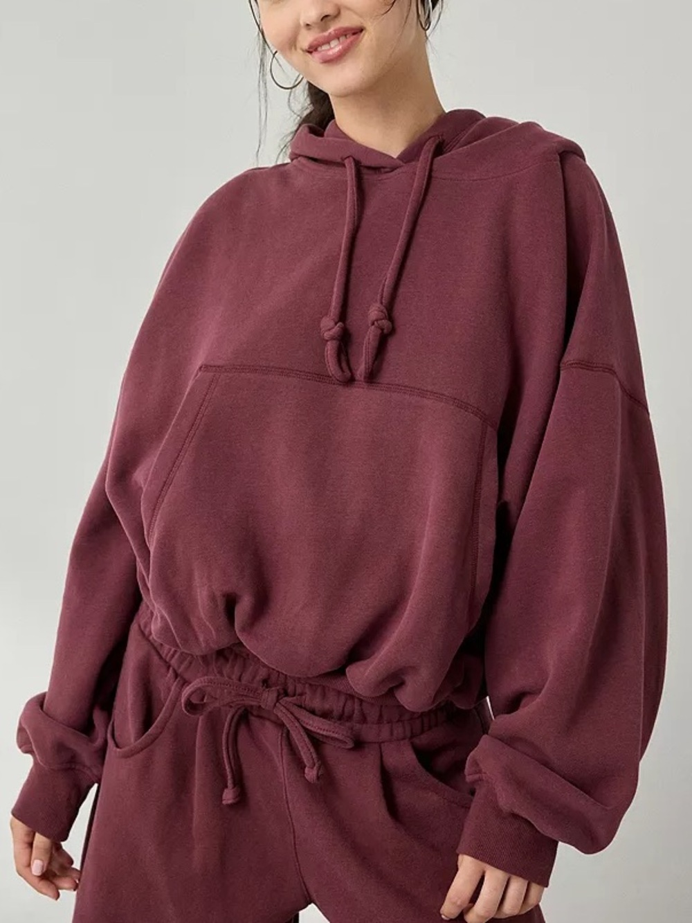 Out From Under Try Me Bubble Hoodie Sweatshirt Maroon XS